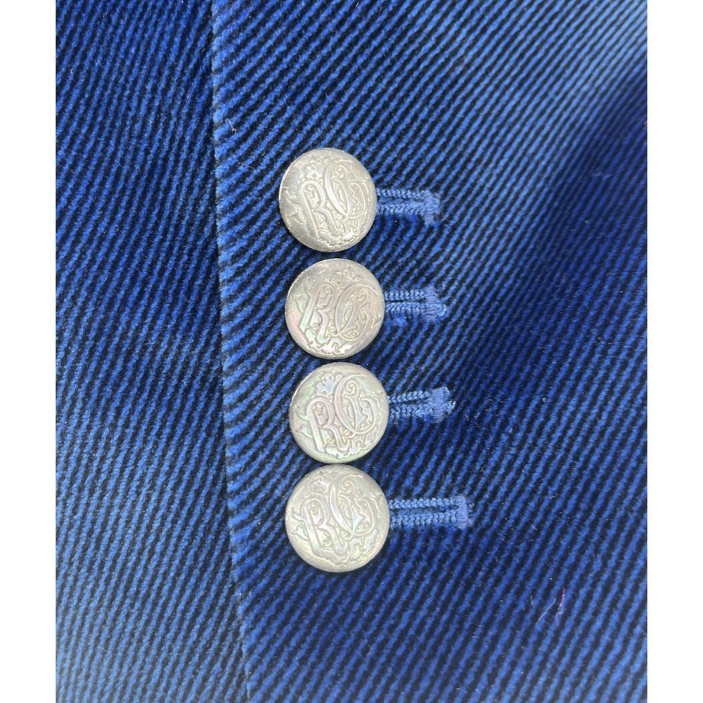 Robert Graham Luxury Cobalt Blue Velvet Corduroy Blazer Sports Coat Cotton Sz 42 - Picture 8 of 13